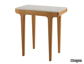 MODENA - Rectangular wooden side table with terrazzo top _ Morgan