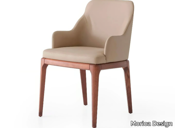 ANTIGONA - Upholstered leather chair with armrests _ Morica Design