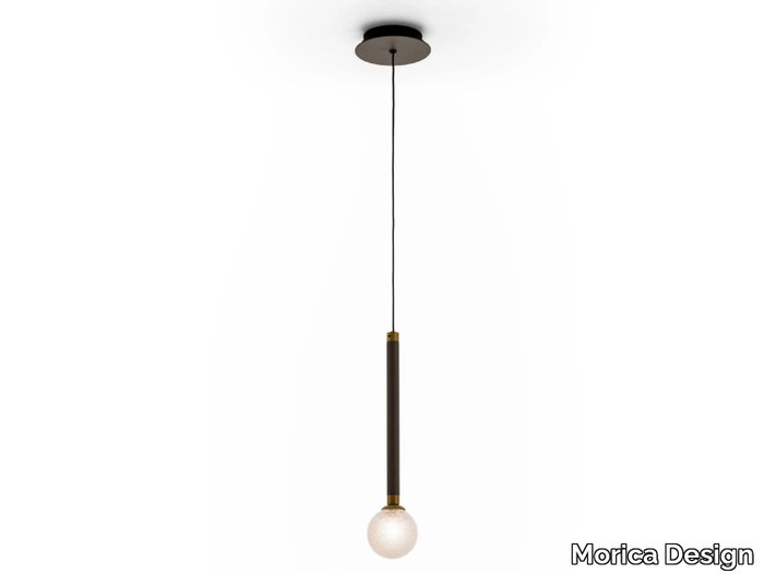 CRYSTAL BALL - LED metal and blown glass pendant lamp _ Morica Design