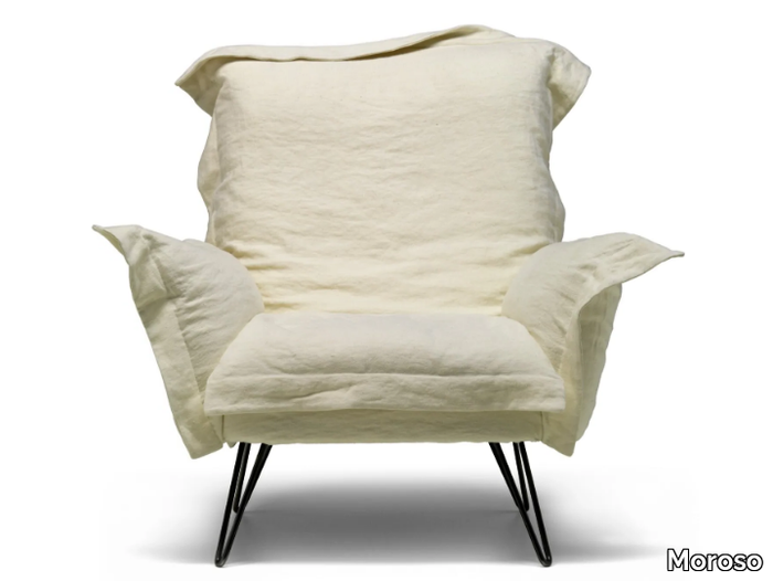 CLOUDSCAPE - Fabric armchair with removable cover with armrests _ Moroso