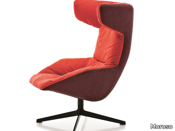 TAKE A LINE FOR A WALK - Swivel armchair with 4-spoke base high-back _ Moroso