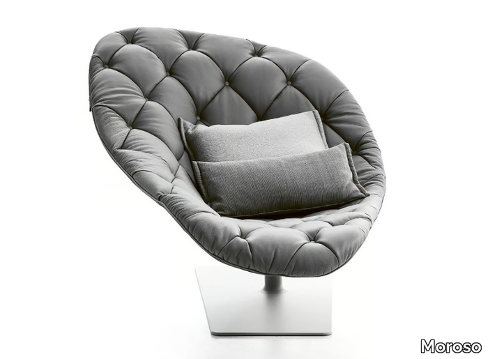 BOHEMIAN - Swivel tufted fabric easy chair _ Moroso