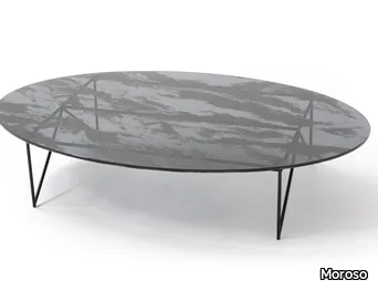 AEROZEPPELIN - Oval crystal and steel coffee table _ Moroso