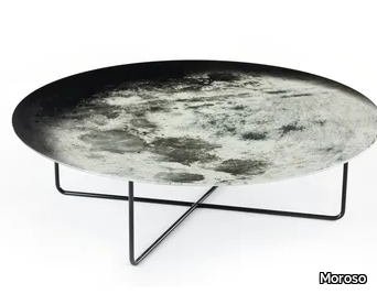 MY MOON MY MIRROR - Round screen printed glass coffee table _ Moroso