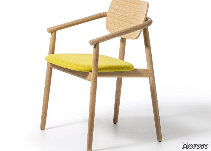 KLARA - Solid wood chair with integrated cushion _ Moroso