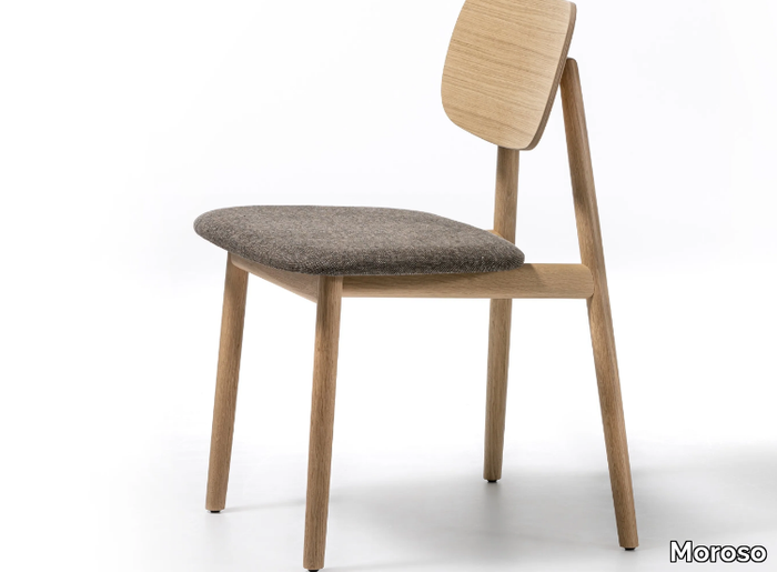 KLARA - Solid wood chair with integrated cushion _ Moroso