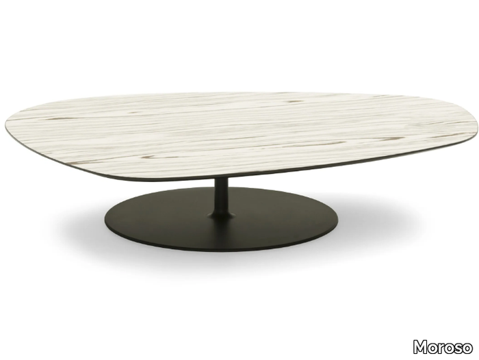 PHOENIX - Oval Laminam® or Alpi® coffee table with steel base _ Moroso