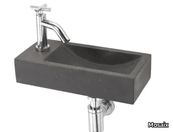 OSKAR - Limestone wall-mounted washbasin _ Mosaix