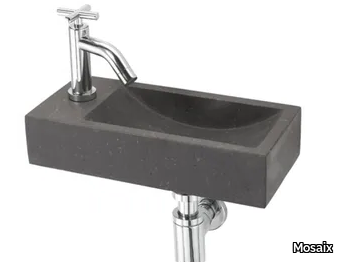 RUBEN - Limestone wall-mounted washbasin _ Mosaix