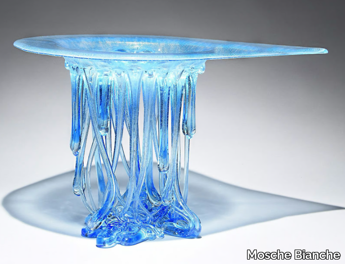 WINDY LIGHT BLUE ABYSS - Glass sculpture / centerpiece _ Mosche Bianche