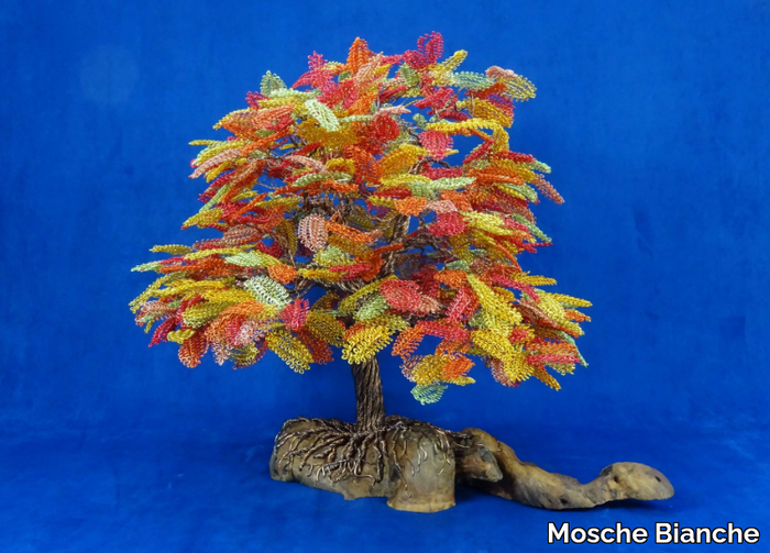 SPRING EXPLOSION - Aluminium and olive wood sculpture _ Mosche Bianche