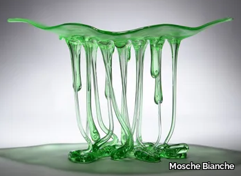 GREEN ARC - Glass sculpture / centerpiece _ Mosche Bianche