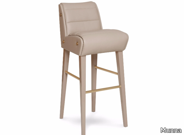 NEWMAN - High leather stool with footrest _ Munna