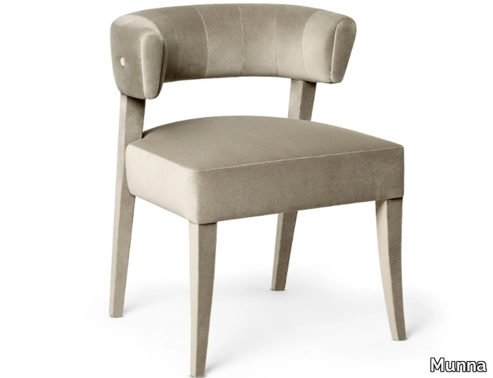 AILEEN - Upholstered velvet chair with armrests _ Munna