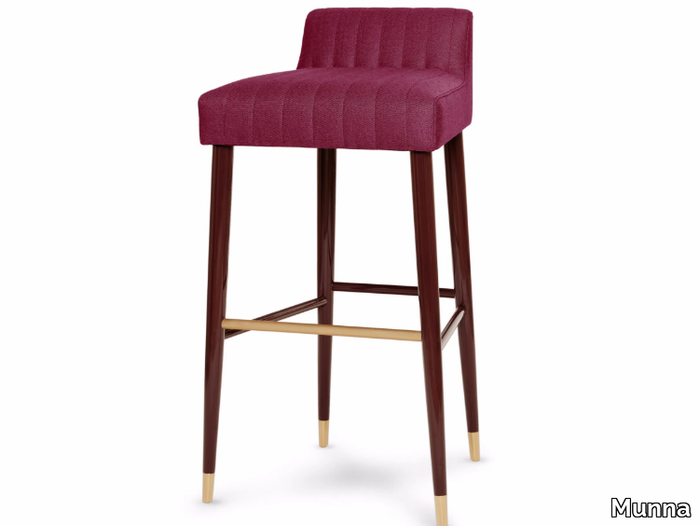 CHARLOTTE - High fabric stool with footrest _ Munna