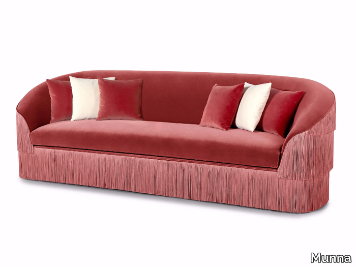 FRINGES - 3 seater velvet sofa _ Munna