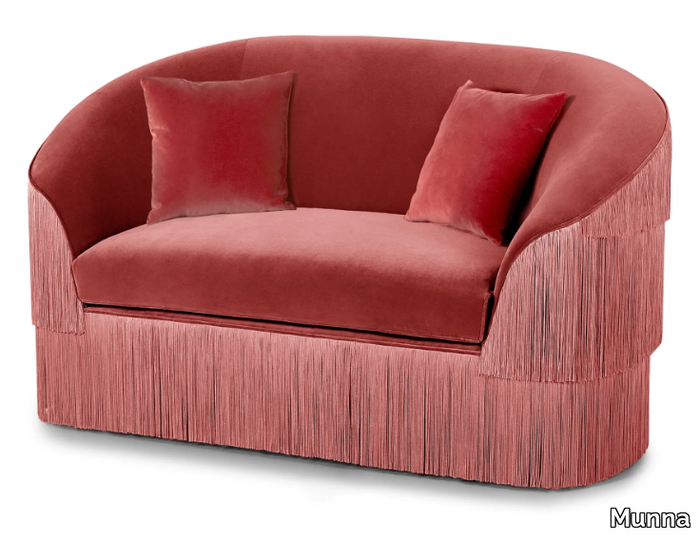 FRINGES - 2 seater velvet sofa _ Munna