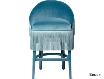 FRINGES - High upholstered velvet stool _ Munna