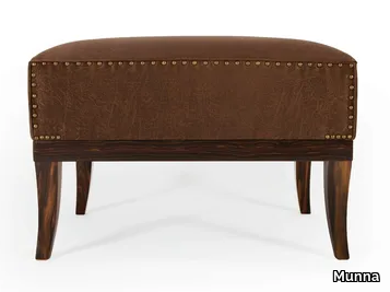 HERITAGE - Upholstered leather footstool _ Munna