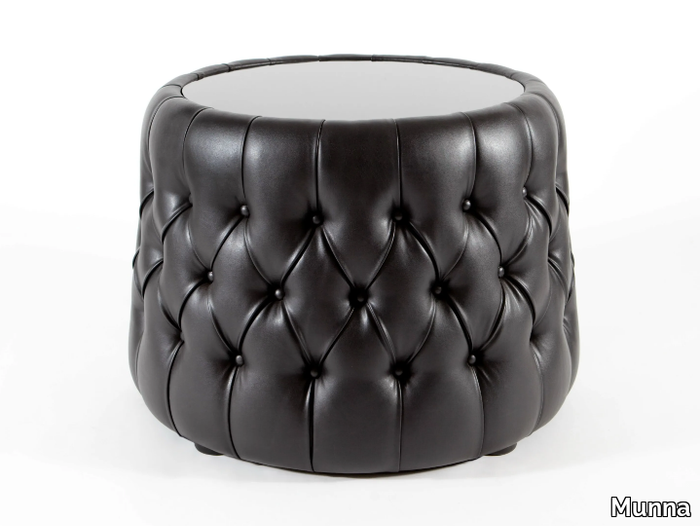 MISS FEET - Low round leather coffee table _ Munna