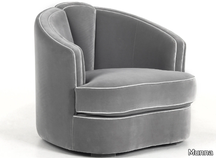 JOSEPHINE - Upholstered velvet armchair with armrests _ Munna