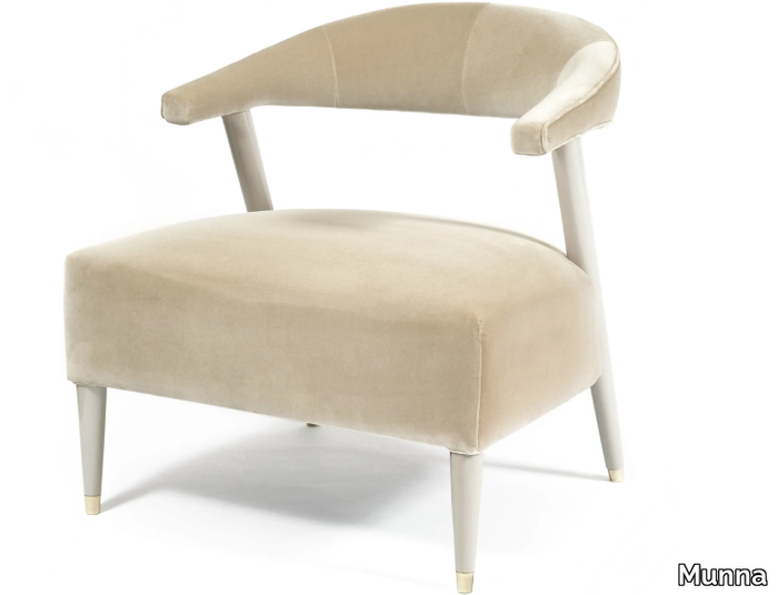 FEMINA - Upholstered velvet easy chair with armrests _ Munna