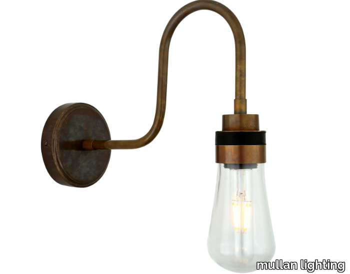 BO Swan Neck - Handmade brass wall lamp for bathroom _ mullan lighting