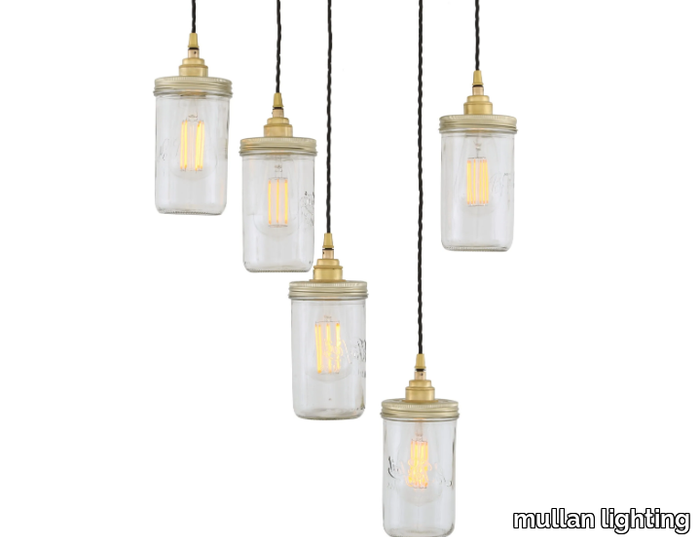 JAM JAR Cluster - Handmade glass pendant lamp _ mullan lighting