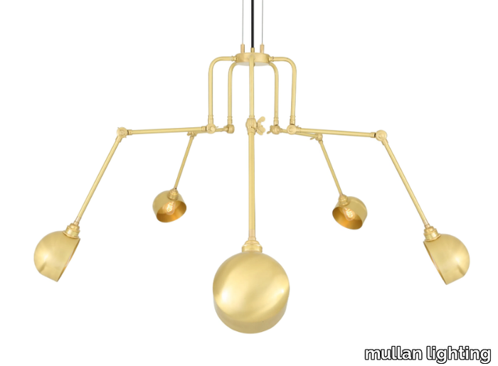 SAN JOSE 5 Arm - Swivel brass chandelier _ mullan lighting