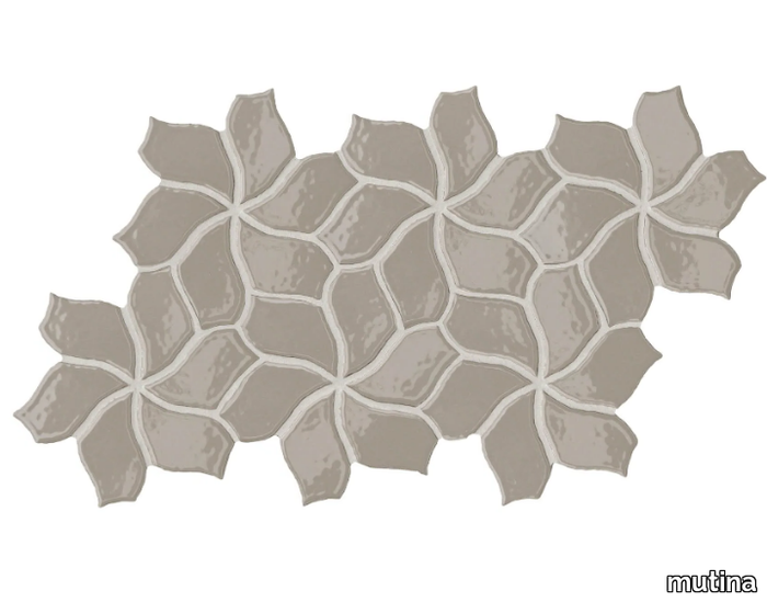 BOTANICA FLOWER GREY GLOSSY - Glazed porcelain stoneware wall/floor tiles _ Mutina