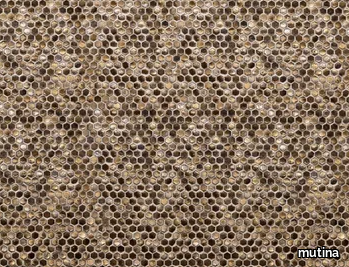 PHENOMENON HONEYCOMB GLOSSY ORO - Porcelain stoneware 3D Wall Mosaic _ Mutina