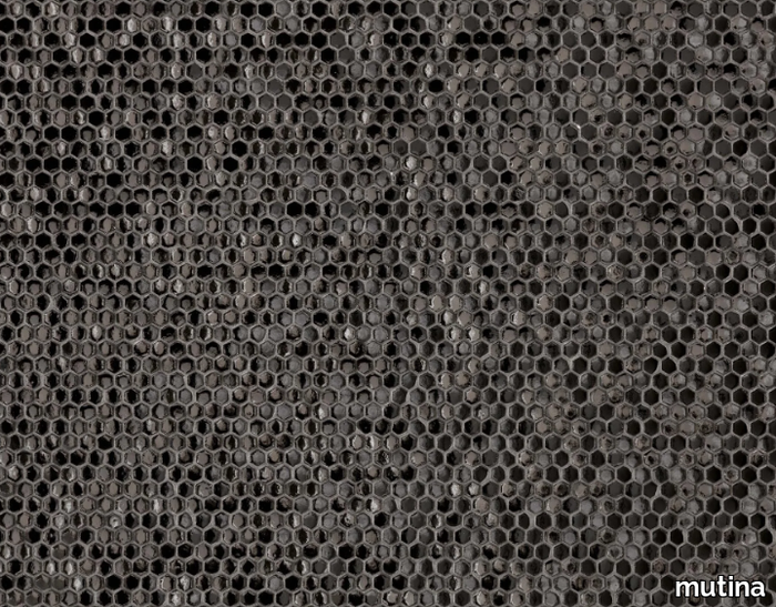 PHENOMENON HONEYCOMB GLOSSY NERO - Porcelain stoneware 3D Wall Mosaic _ Mutina