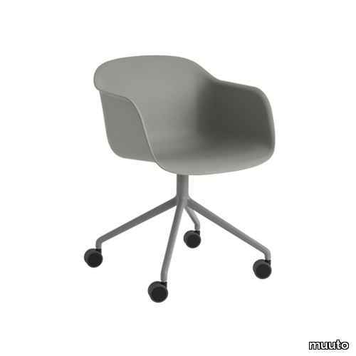 Fiber Armchair Swivel Base w. Castors