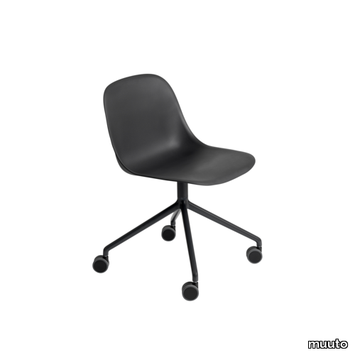 Fiber Side Chair Swivel Base w. Castors