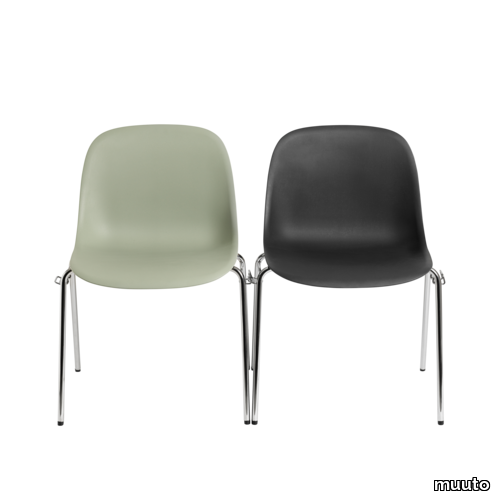 Fiber Side Chair A-Base w. Linking Device and Felt Glides