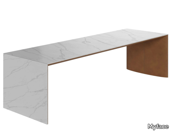 ZEST - Rectangular marble garden table _ Myface