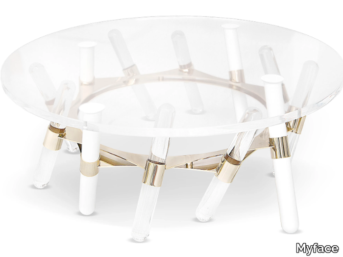 HOUDINI - Round low acrylic garden side table _ Myface