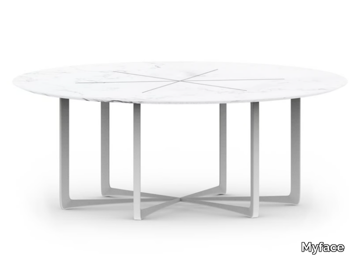 NERO - Round Carrara marble garden table _ Myface