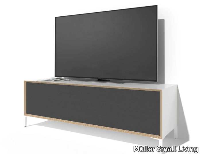 VERTIKO HIFI - Low multi-layer wood TV cabinet with flap doors _ Müller Small Living