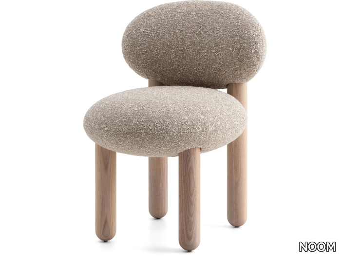 FLOCK CS2 - Upholstered fabric chair with wooden legs _ NOOM