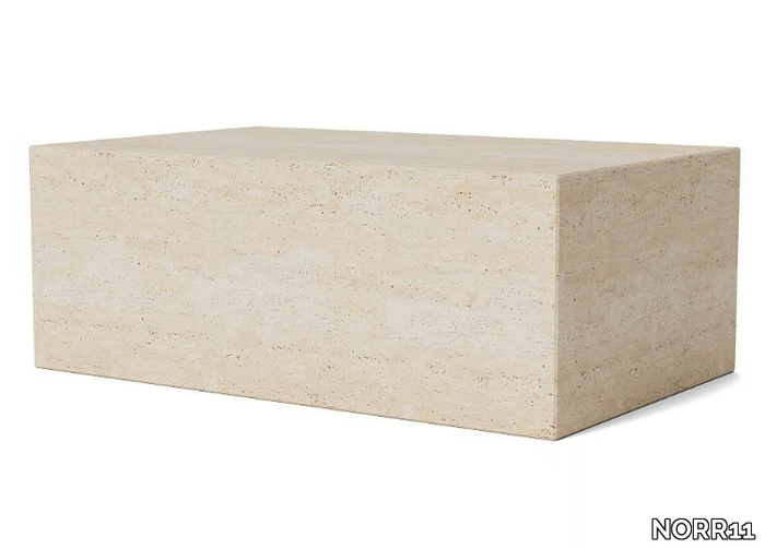 CUBISM - Rectangular travertine coffee table _ NORR11