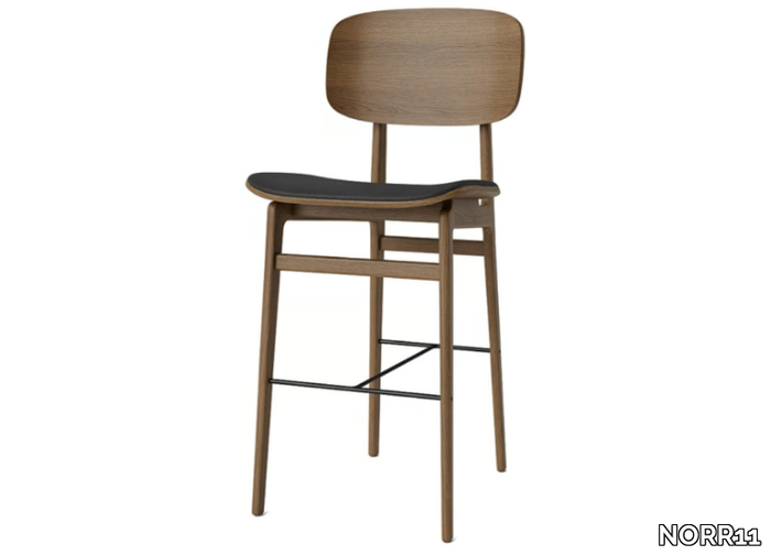 NY11 - Oak barstool with integrated cushion and back _ NORR11