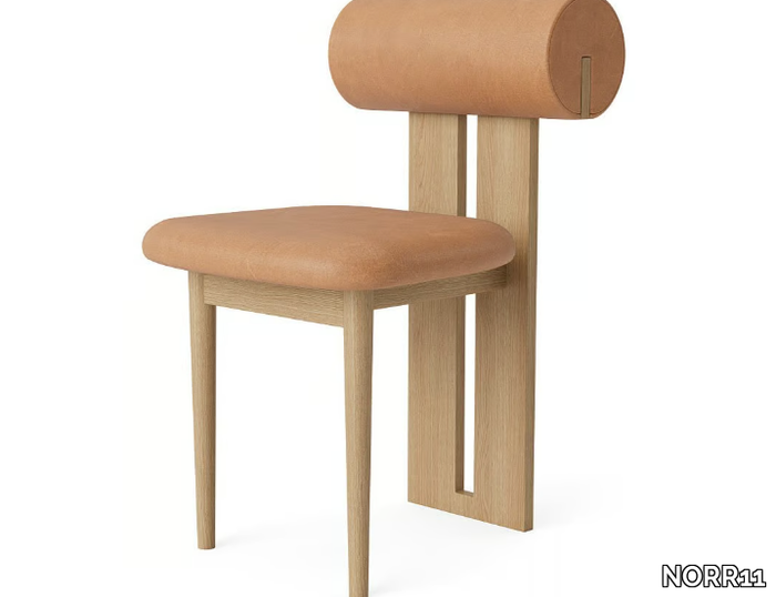 HIPPO CHAIR - Leather and oak easy chair _ NORR11