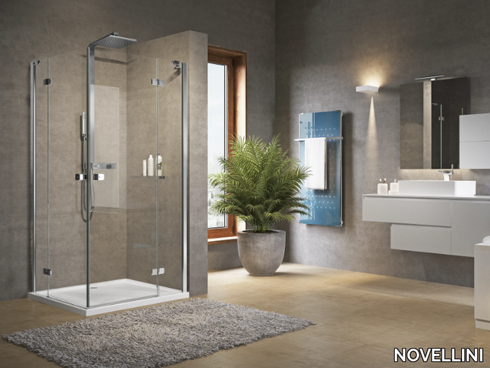 BRERA A - Corner shower cabin with hinged door _ NOVELLINI