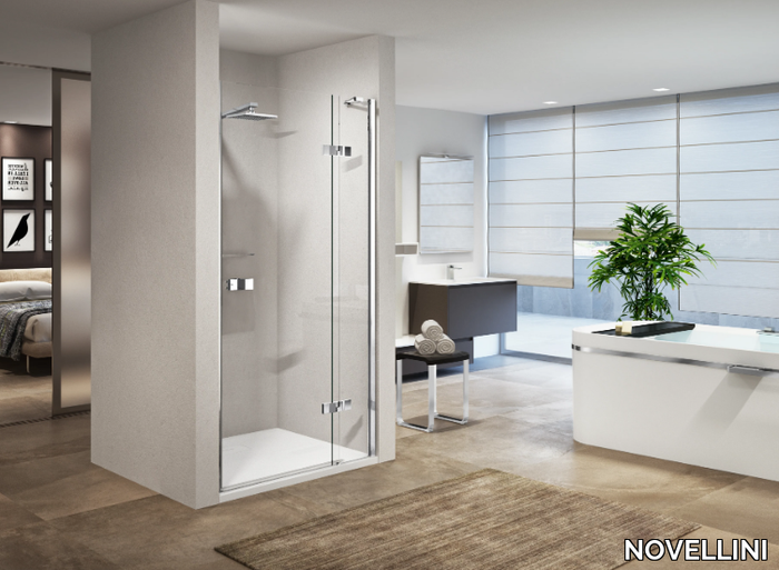 GALA 1B - Niche shower cabin with hinged door _ NOVELLINI