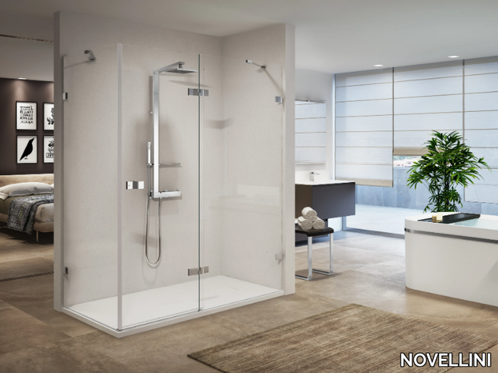 GALA 2P+F - Corner shower cabin with hinged door _ NOVELLINI