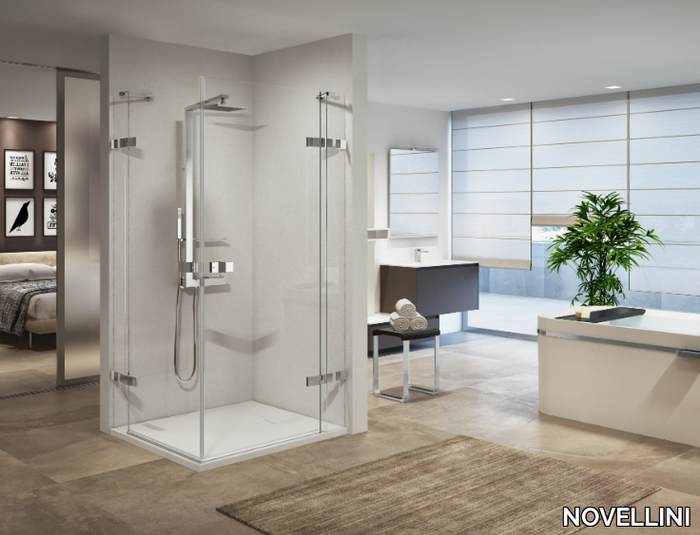 GALA A - Corner shower cabin with hinged door _ NOVELLINI