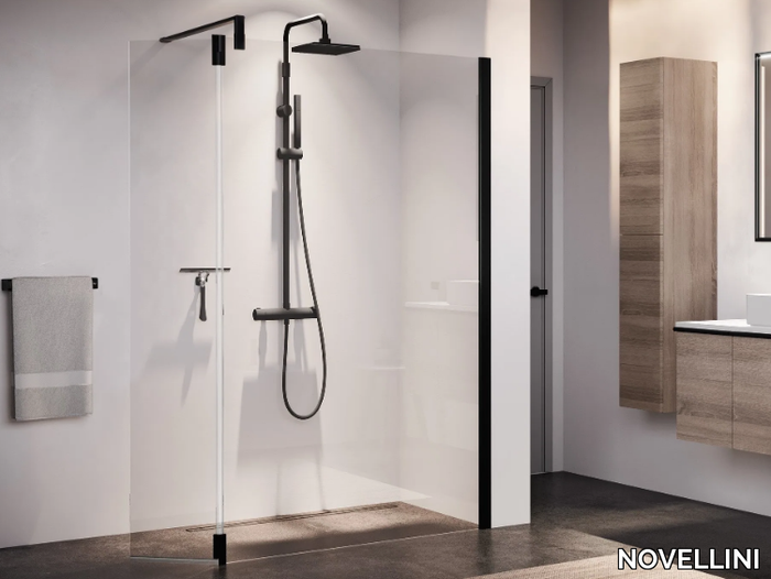 GIADA H - Aluminum and tempered glass shower panel _ NOVELLINI