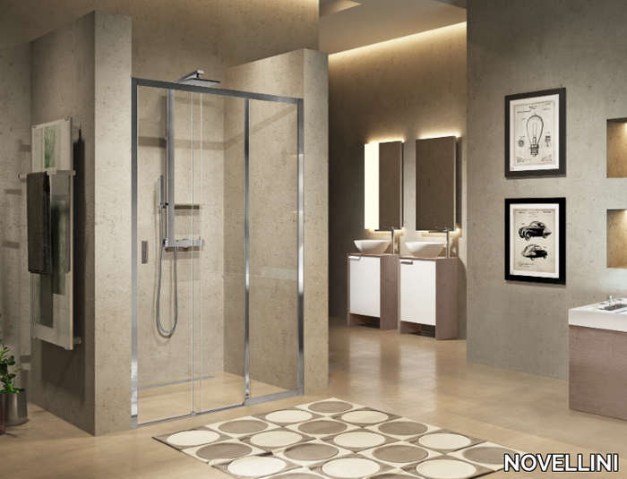 LUNES 3PH - Niche shower cabin with sliding door _ NOVELLINI