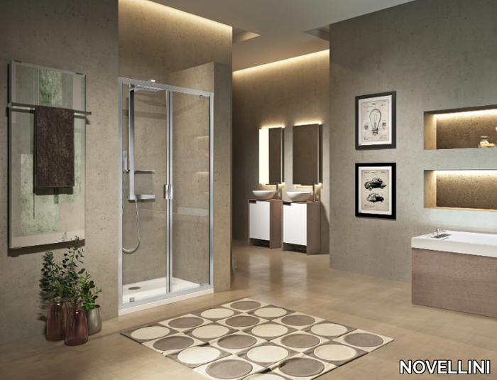 LUNES B - Niche shower cabin with in/out hinged door _ NOVELLINI